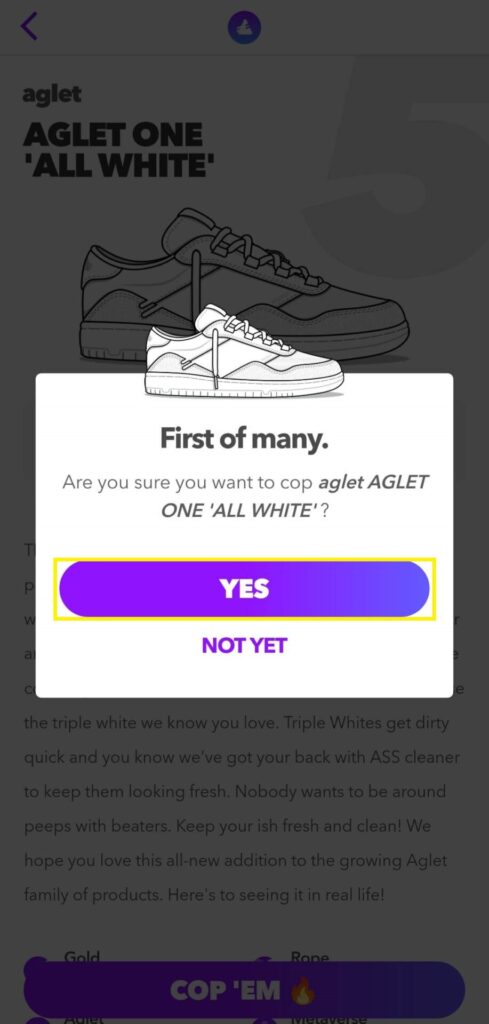 Aglet First Sneaker