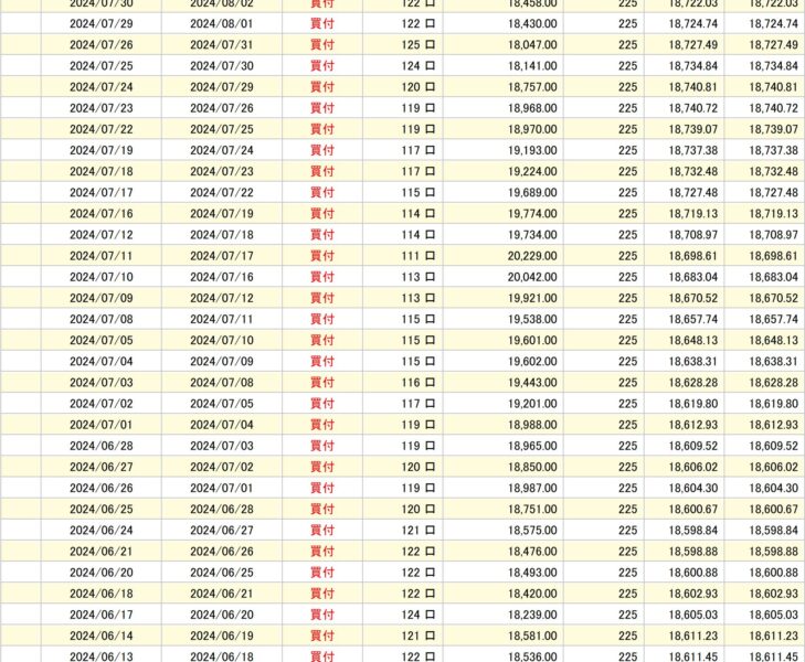 「日経平均225」を225日間、毎日225円積立投資した日々の履歴③