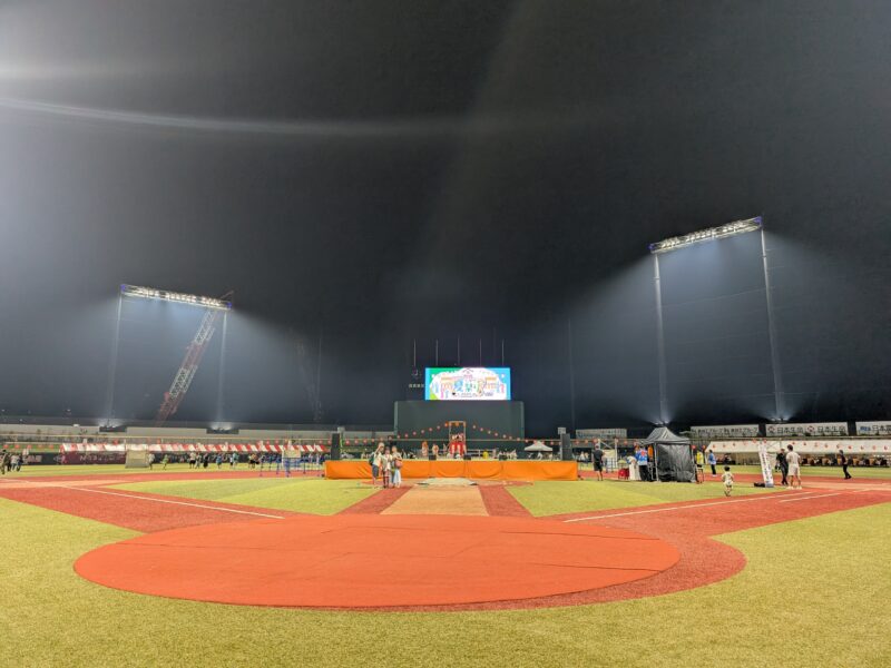 ジャイアンツタウンスタジアムのバッターボックスからの景色
