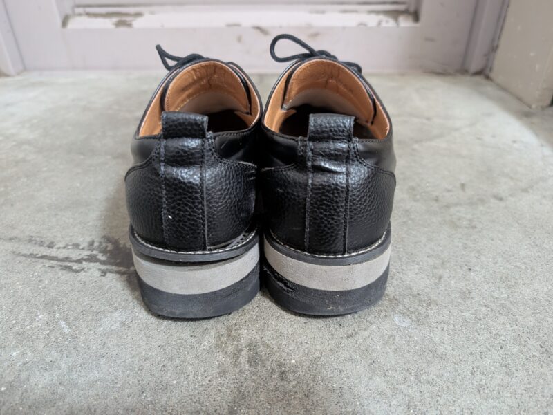 2年間履いたWYM LIDNMの『SHARK SOLE COMBINATION SHOES』の外観（背面）